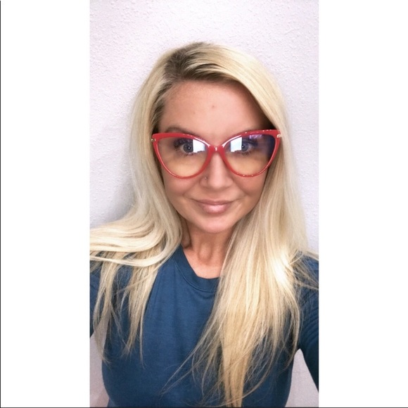 Red Cat eye Blue Light Blocking Fashion Glasses! - Picture 3 of 4